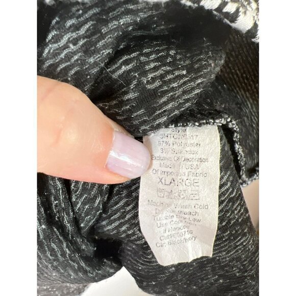 Bailey Blue Juniors Sz XL Sheer Lace Waistline Novelty Print Black and White Tan - Picture 4 of 7